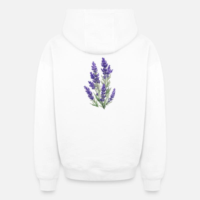 Lavande - Sweat à capuche unisexe zippé oversize épais SPREAD - blanc