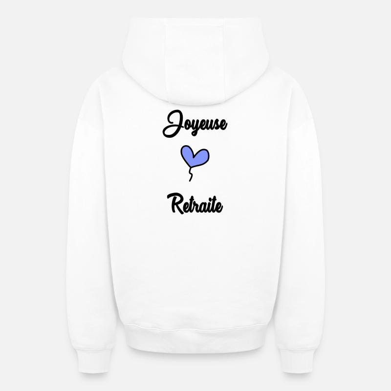 RETRAITE. BONNE RETRAITE - Sweat à capuche unisexe zippé oversize épais SPREAD - blanc
