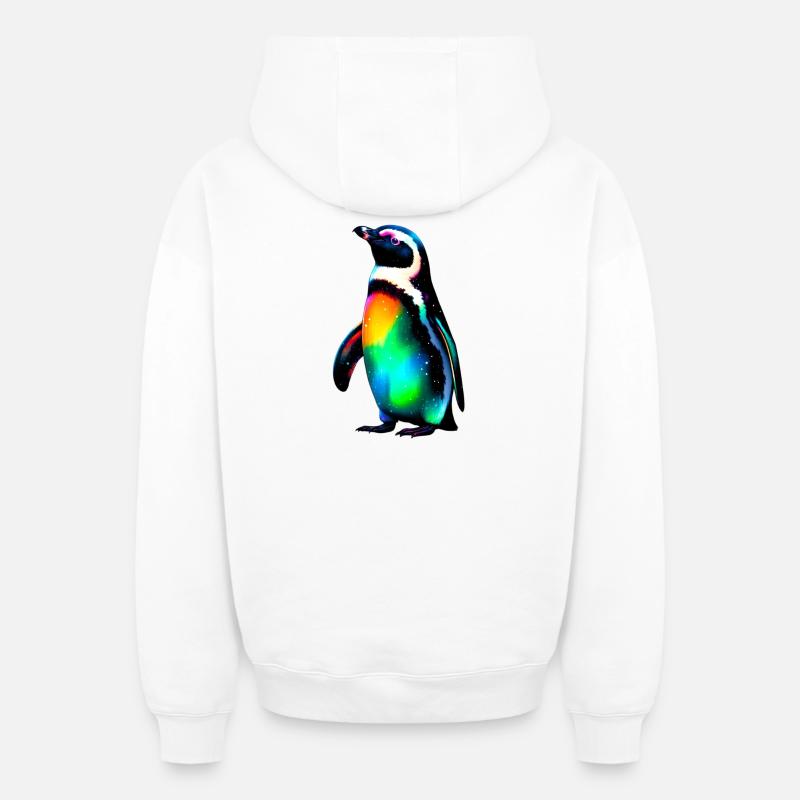 Pingouin - Sweat à capuche unisexe zippé oversize épais SPREAD - blanc