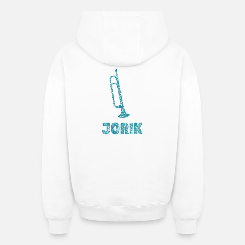 JORIK - Sweat à capuche unisexe zippé oversize épais SPREAD - blanc