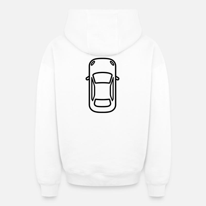Voiture - Sweat à capuche unisexe zippé oversize épais SPREAD - blanc