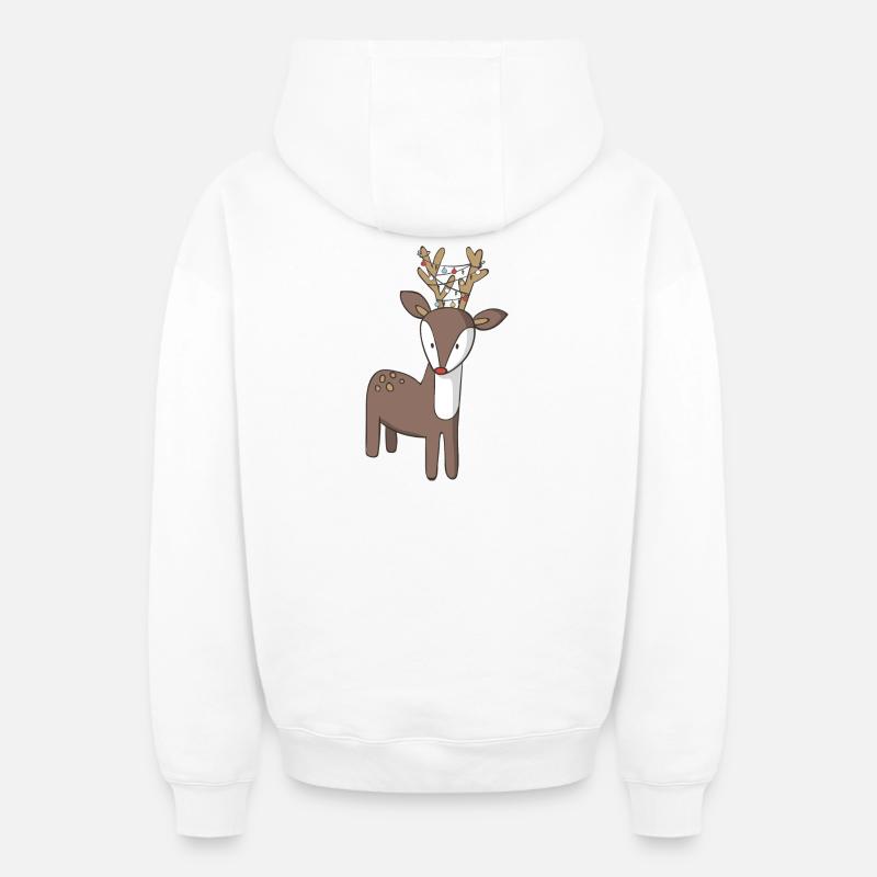 Noël - Sweat à capuche unisexe zippé oversize épais SPREAD - blanc