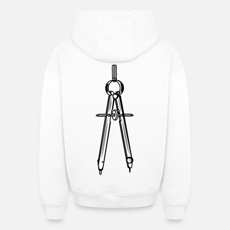 Compas - Sweat à capuche unisexe zippé oversize épais SPREAD - blanc
