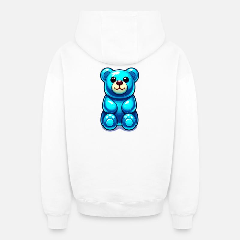 Nounours - Sweat à capuche unisexe zippé oversize épais SPREAD - blanc