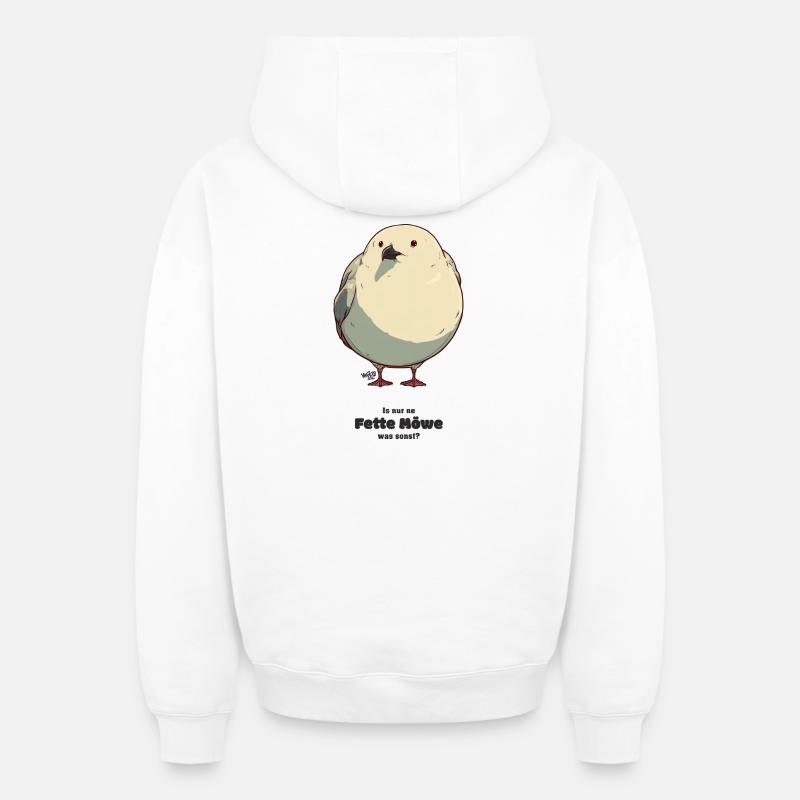 Grosse mouette - Sweat à capuche unisexe zippé oversize épais SPREAD - blanc