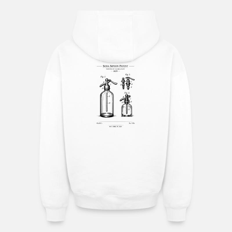 Conception du plan de Soda Siphone - Sweat à capuche unisexe zippé oversize épais SPREAD - blanc