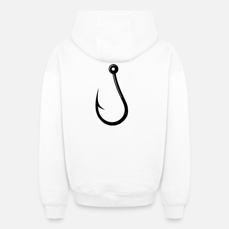 Crochet à pêche - Sweat à capuche unisexe zippé oversize épais SPREAD - blanc