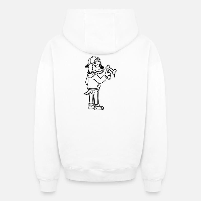 Graffiti d’art urbain - Sweat à capuche unisexe zippé oversize épais SPREAD - blanc