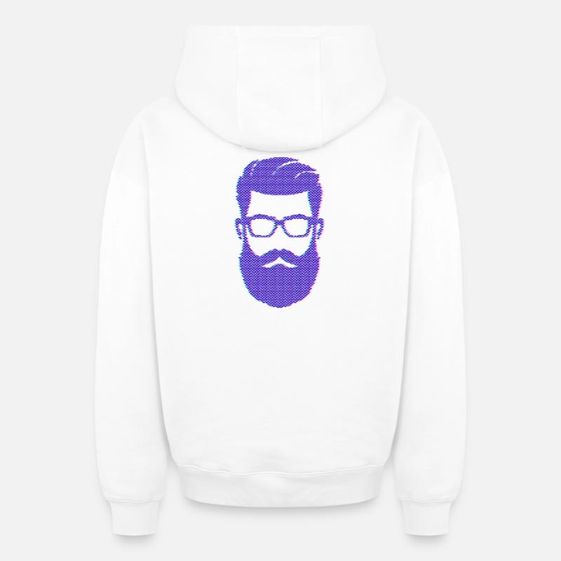 Bartträger Männlichkeit Schnurrbart Bart - Oversized Heavyweight Unisex Zip Hoodie - Weiß