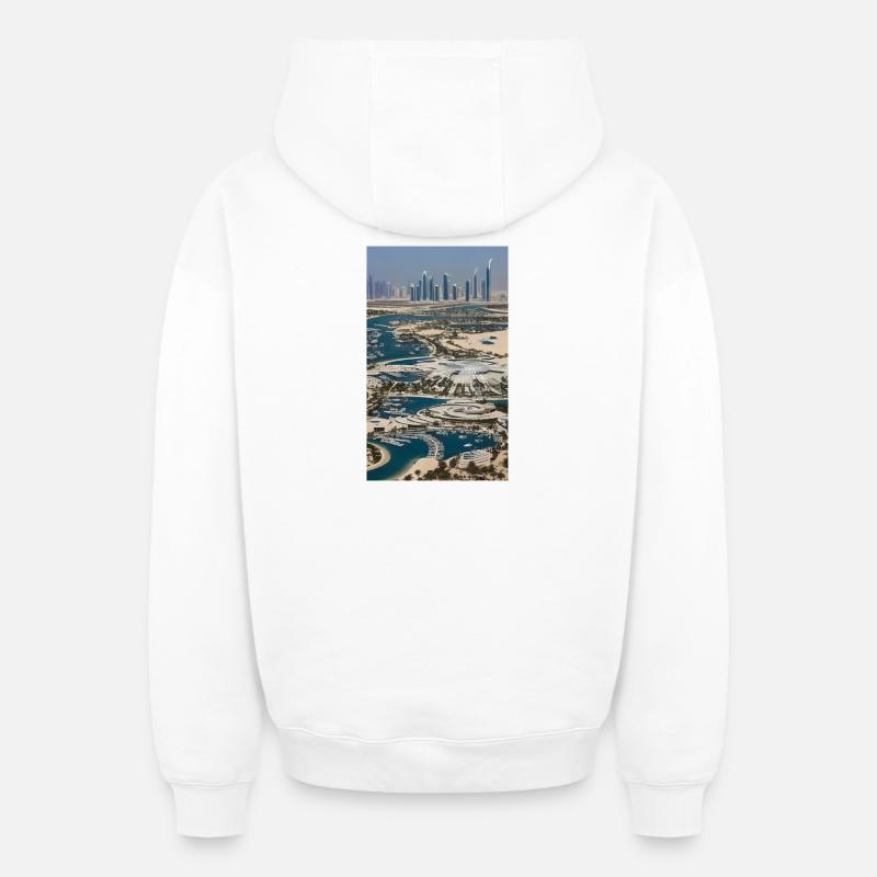 abu dhabi Abou Dabi - Sweat à capuche unisexe zippé oversize épais SPREAD - blanc