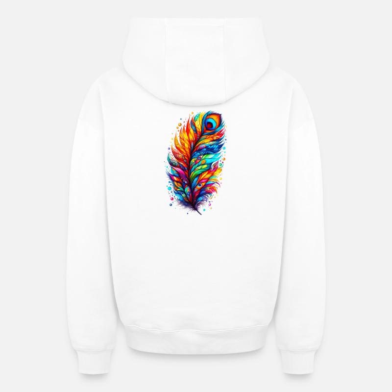 Plume - Sweat à capuche unisexe zippé oversize épais SPREAD - blanc