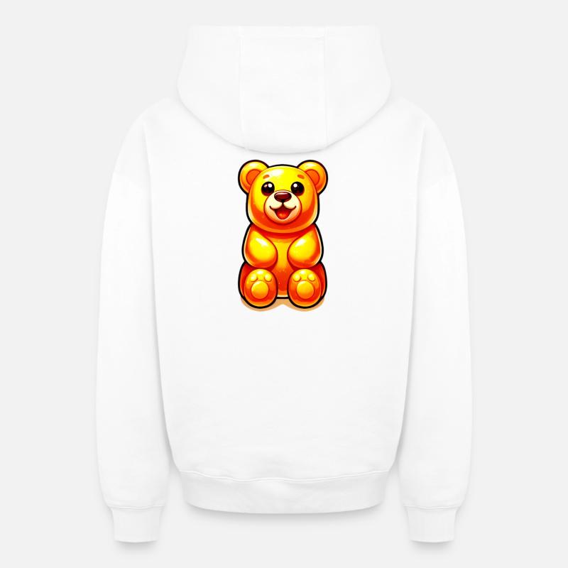 Nounours - Sweat à capuche unisexe zippé oversize épais SPREAD - blanc