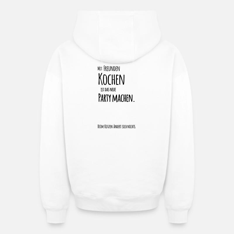 Mit_Freunden_Kochen - Sweat à capuche unisexe zippé oversize épais SPREAD - blanc