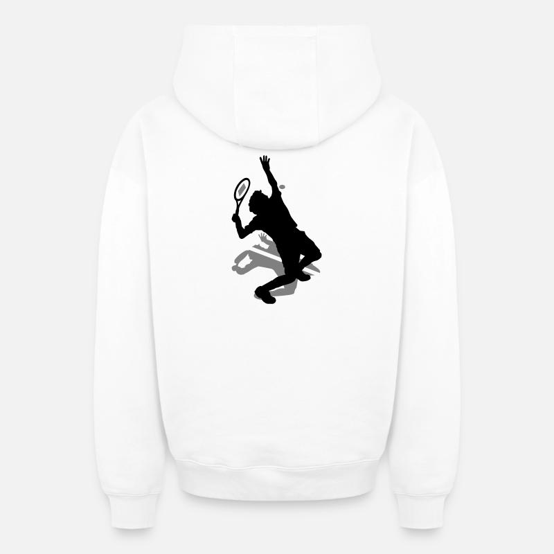 Tennis - Sweat à capuche unisexe zippé oversize épais SPREAD - blanc