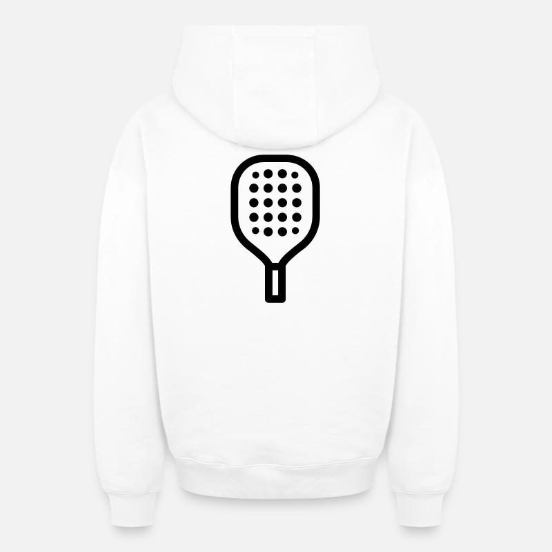 padel - Sweat à capuche unisexe zippé oversize épais SPREAD - blanc