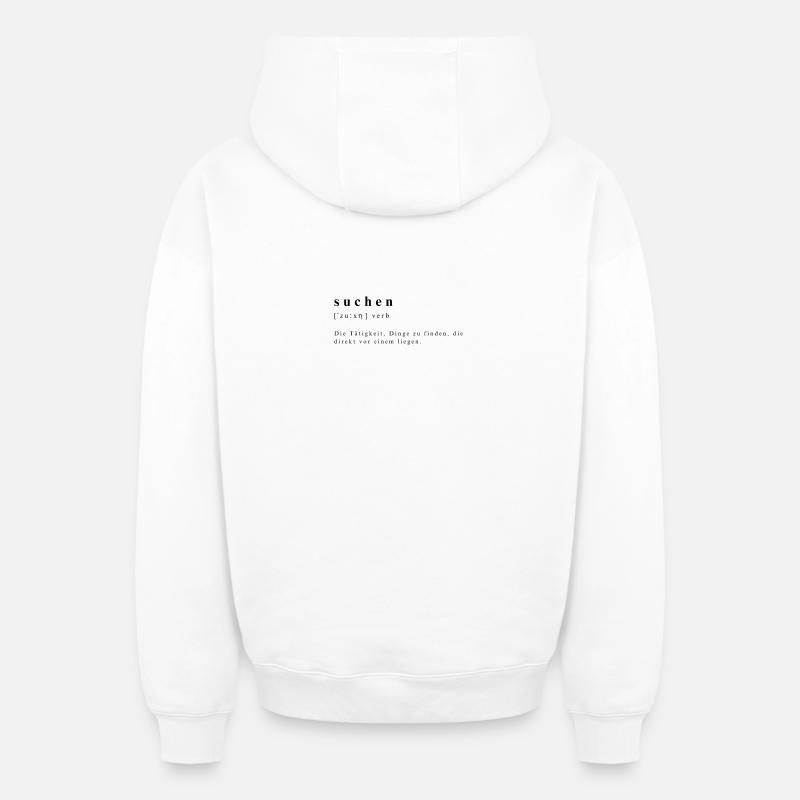 Rechercher. Verbe. Transcription phonétique. - Sweat à capuche unisexe zippé oversize épais SPREAD - blanc