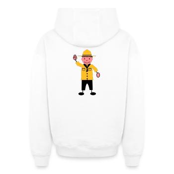 Scout - Sweat à capuche unisexe zippé oversize épais SPREAD - blanc - Dos - AI Model Male 178 light (178cm)