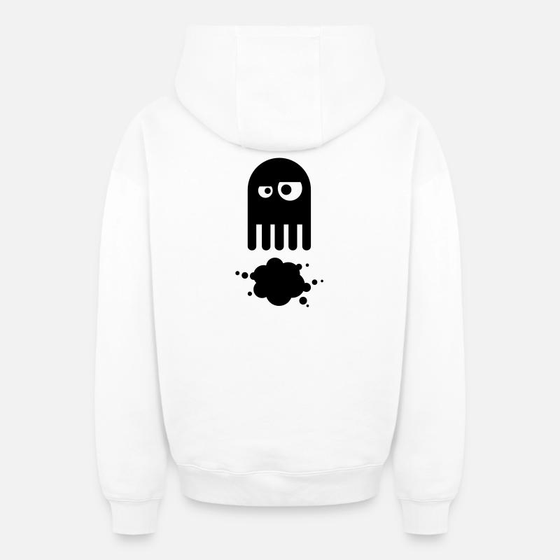 octopus - Sweat à capuche unisexe zippé oversize épais SPREAD - blanc
