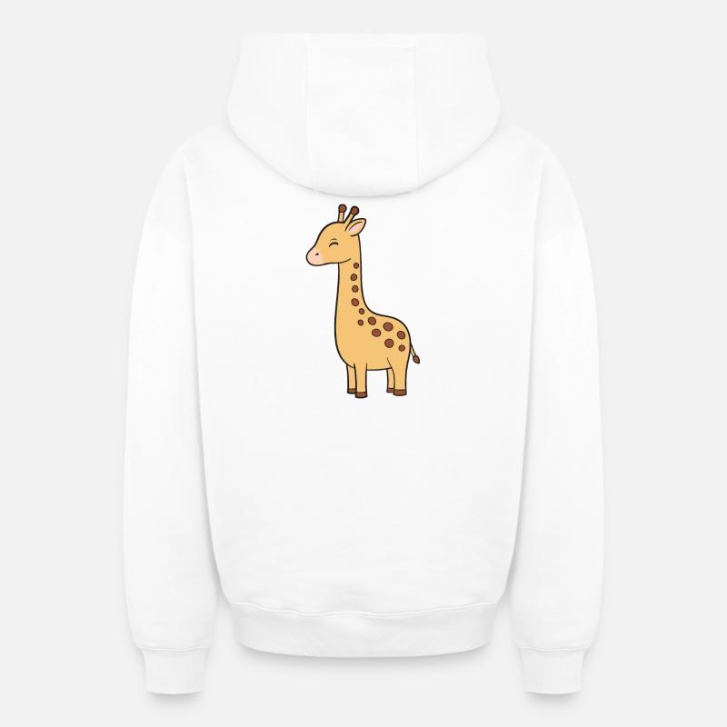Girafe - Sweat à capuche unisexe zippé oversize épais SPREAD - blanc
