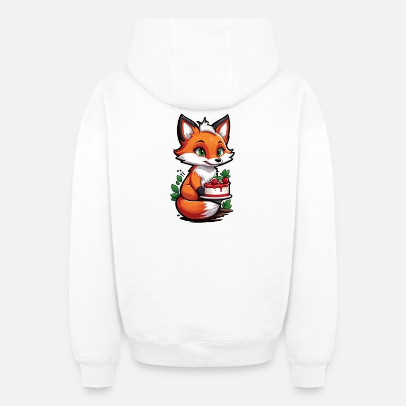 Délice de gâteau Foxy - Sweat à capuche unisexe zippé oversize épais SPREAD - blanc