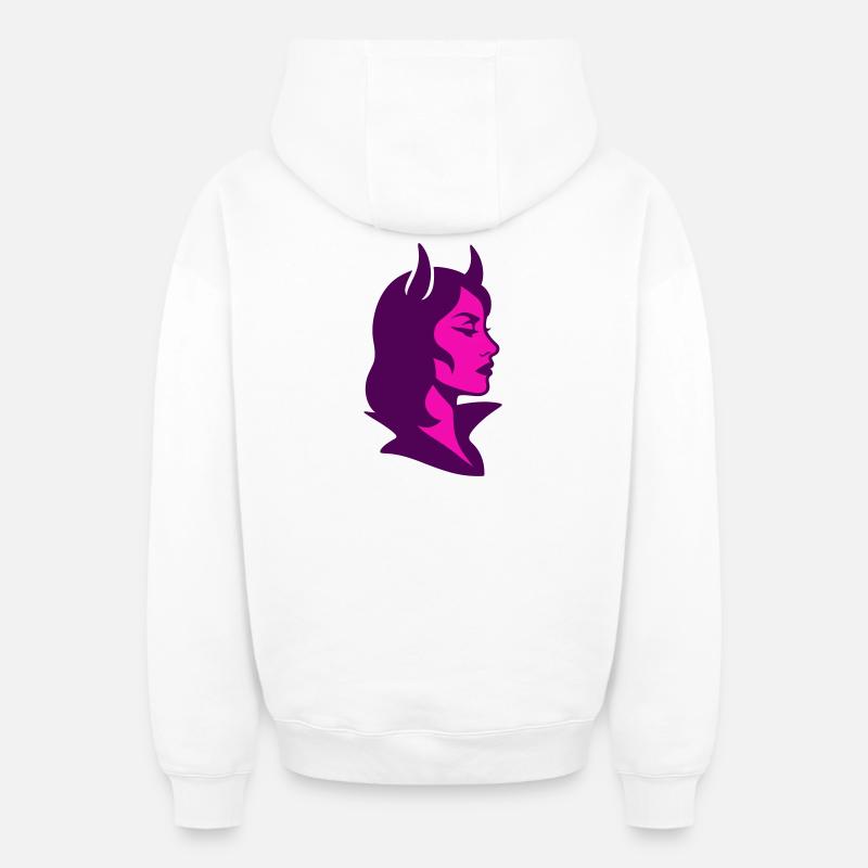 She-devil - Oversized Heavyweight Unisex Zip Hoodie - white