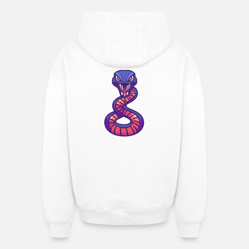 Serpent Cobra Halloween Toxique - Sweat à capuche unisexe zippé oversize épais SPREAD - blanc