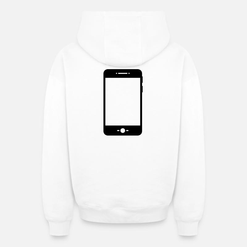 smartphone - Sweat à capuche unisexe zippé oversize épais SPREAD - blanc
