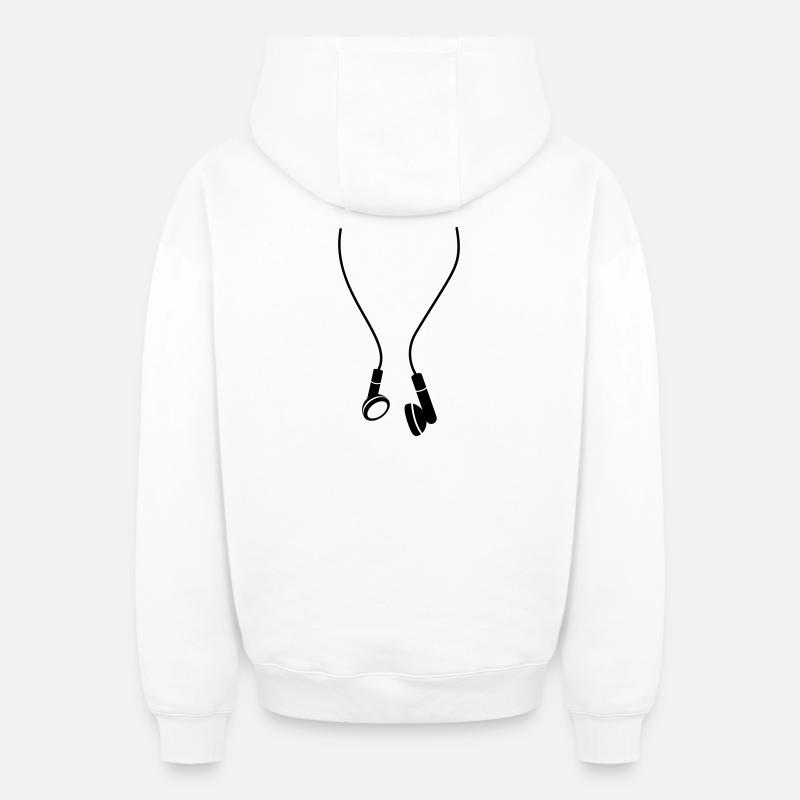 headphones - Sweat à capuche unisexe zippé oversize épais SPREAD - blanc