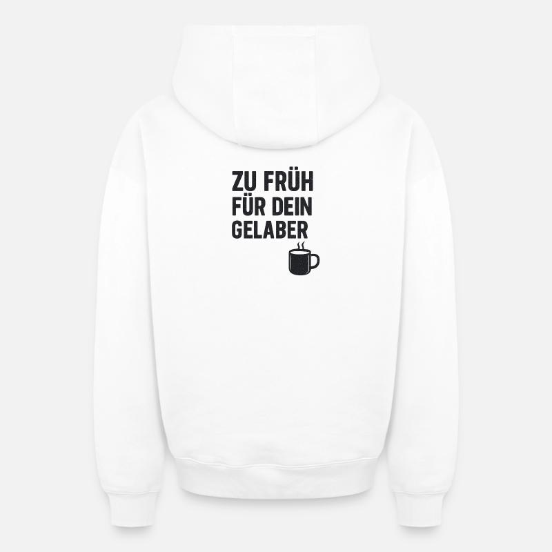 Tasse à café Dire Imprimer - Sweat à capuche unisexe zippé oversize épais SPREAD - blanc
