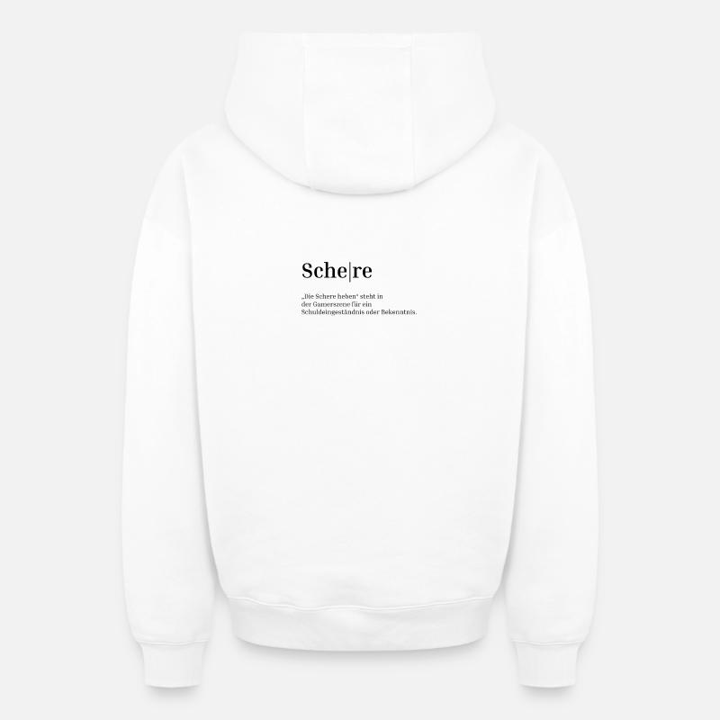 Ciseaux - Sweat à capuche unisexe zippé oversize épais SPREAD - blanc