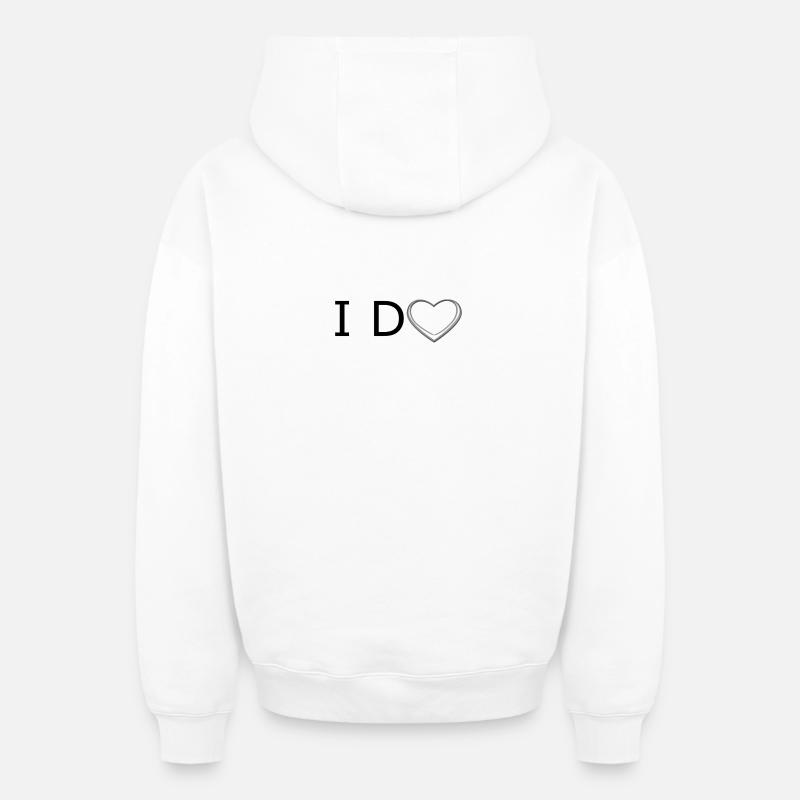 Je fais - Sweat à capuche unisexe zippé oversize épais SPREAD - blanc