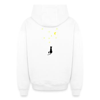 Cat & Mouse - Sweat à capuche unisexe zippé oversize épais SPREAD - blanc - Dos - AI Model Male 178 light (178cm)