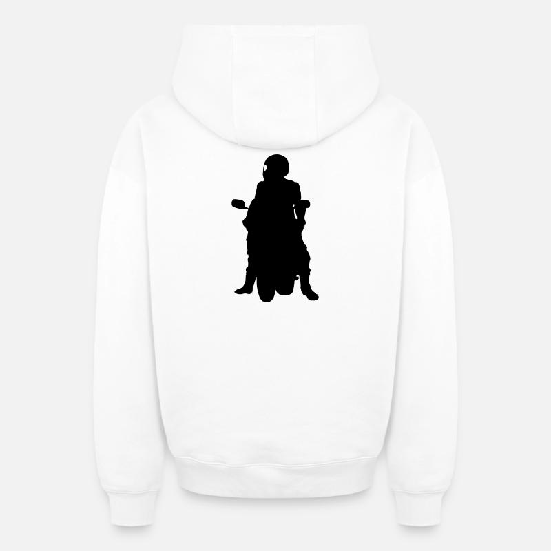 biker - Sweat à capuche unisexe zippé oversize épais SPREAD - blanc