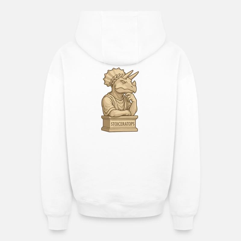Stoiceratops - Oversized Heavyweight Unisex Zip Hoodie - Weiß