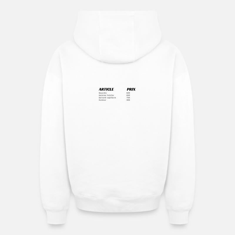 Ticket de caisse humour  - Sweat à capuche unisexe zippé oversize épais SPREAD - blanc