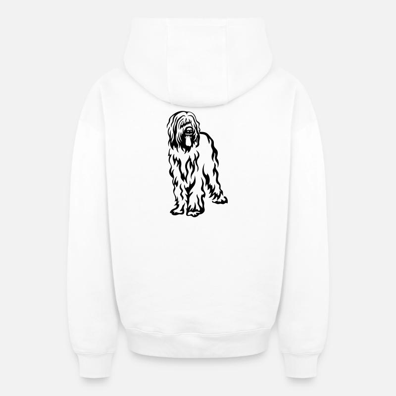 Berger de Brie - Sweat à capuche unisexe zippé oversize épais SPREAD - blanc