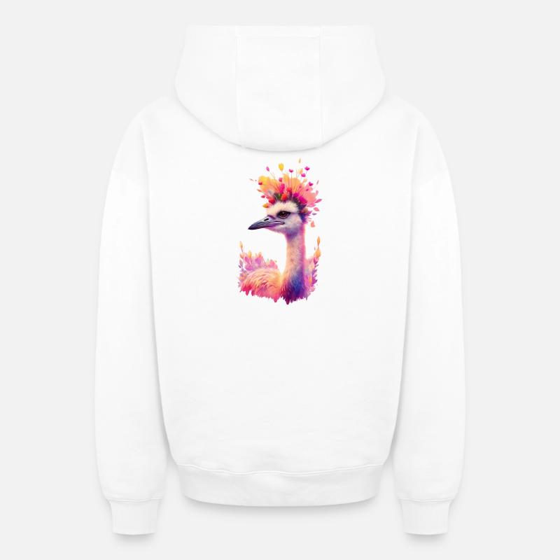 Grue - Sweat à capuche unisexe zippé oversize épais SPREAD - blanc