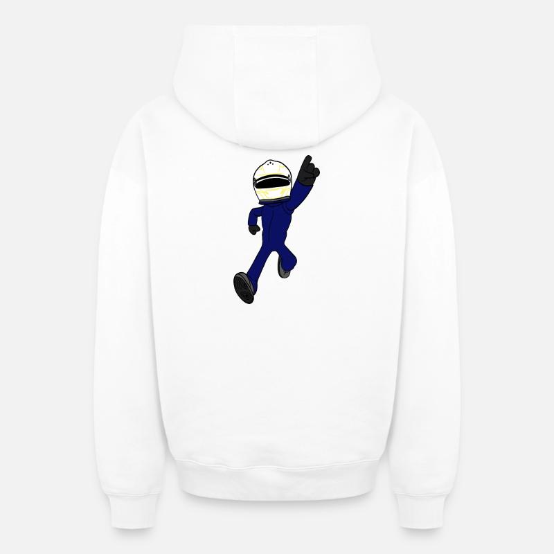 Pilote de course - Sweat à capuche unisexe zippé oversize épais SPREAD - blanc