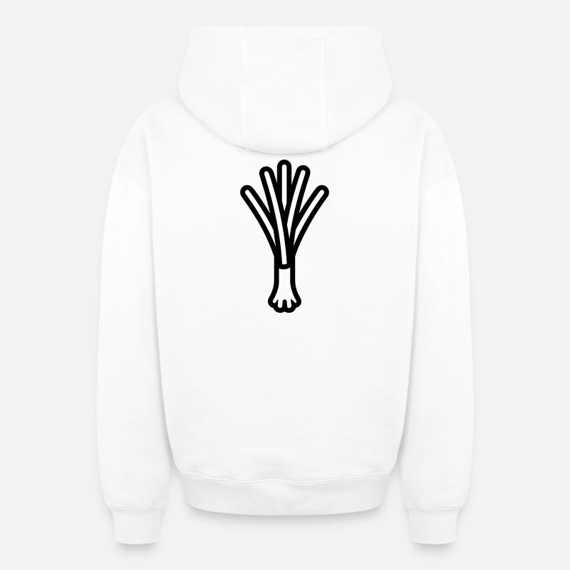poireau - Sweat à capuche unisexe zippé oversize épais SPREAD - blanc