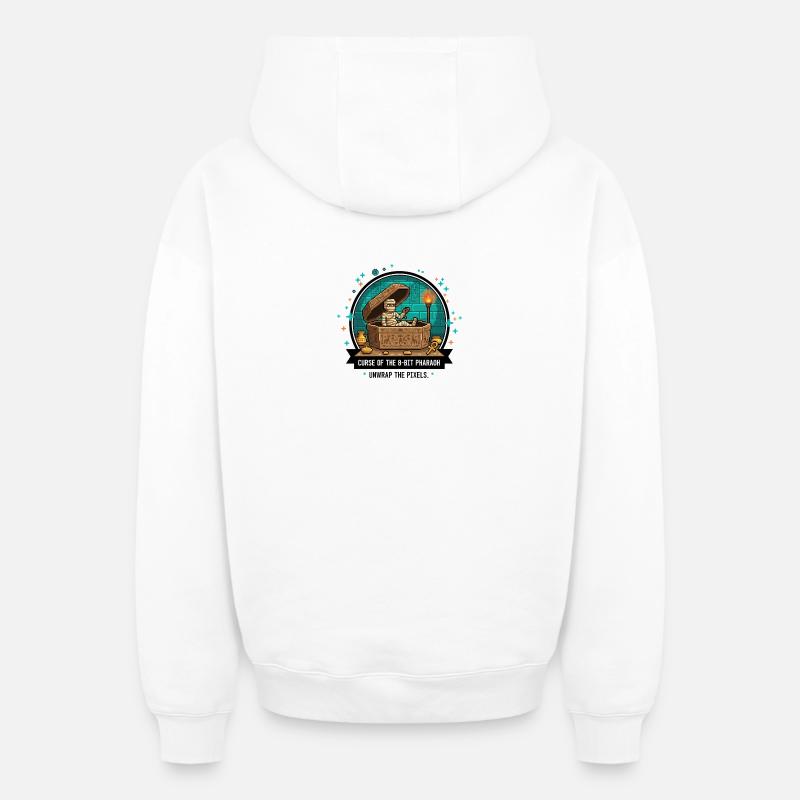 La Tombe du Pharaon 8-Bit - Sweat à capuche unisexe zippé oversize épais SPREAD - blanc