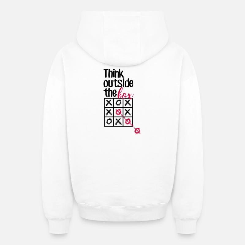 Pink Box Chain-Skript - Oversized Heavyweight Unisex Zip Hoodie - Weiß