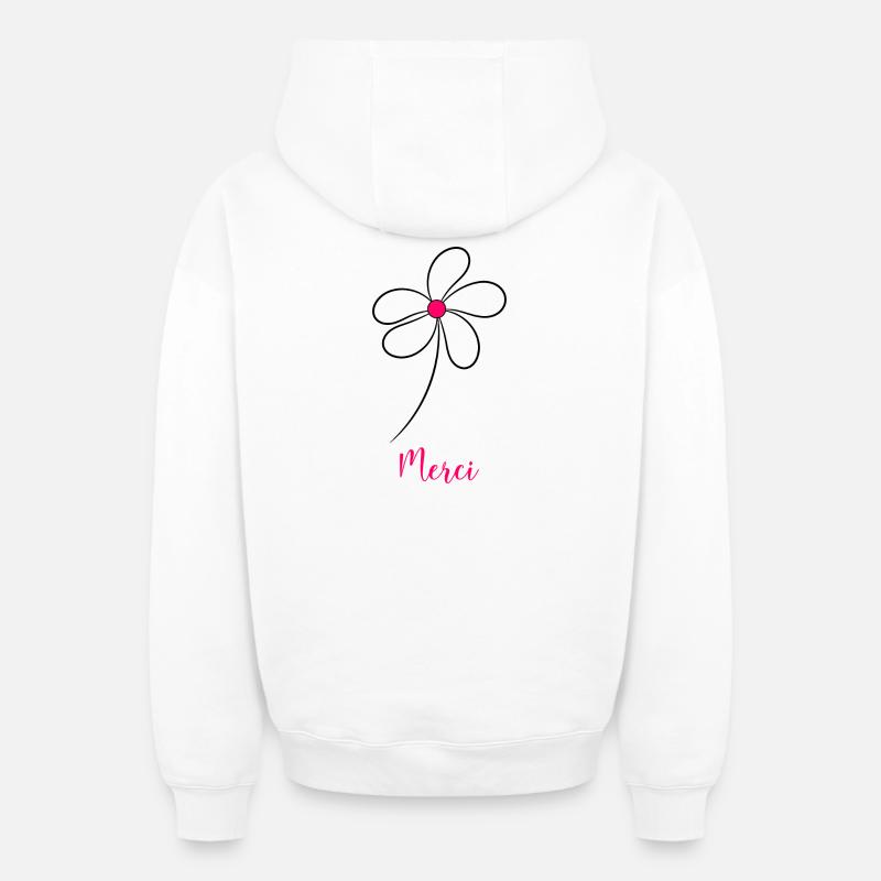 MAÎTRESSE. MERCI - Sweat à capuche unisexe zippé oversize épais SPREAD - blanc