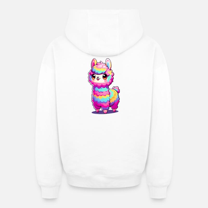 Alpaga - Sweat à capuche unisexe zippé oversize épais SPREAD - blanc