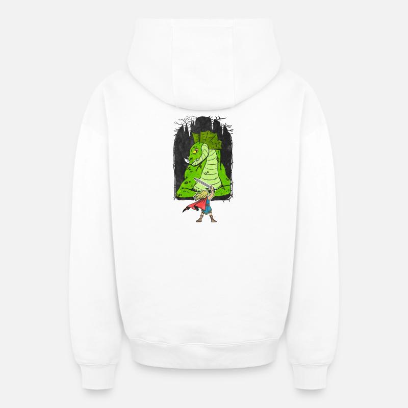 Siegfried - Sweat à capuche unisexe zippé oversize épais SPREAD - blanc