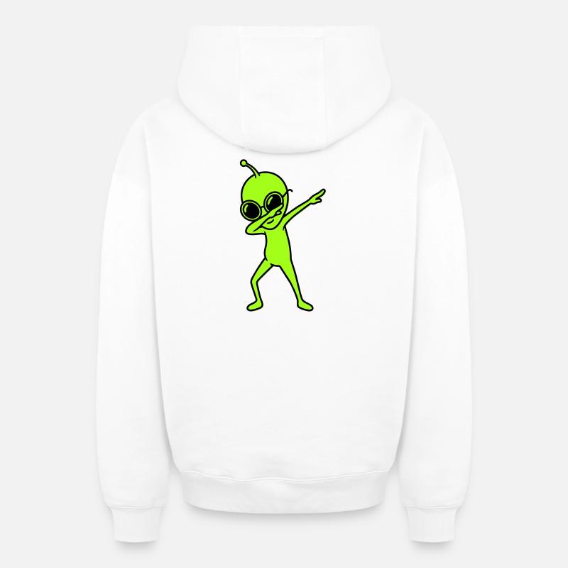 Alien Dab - Sweat à capuche unisexe zippé oversize épais SPREAD - blanc