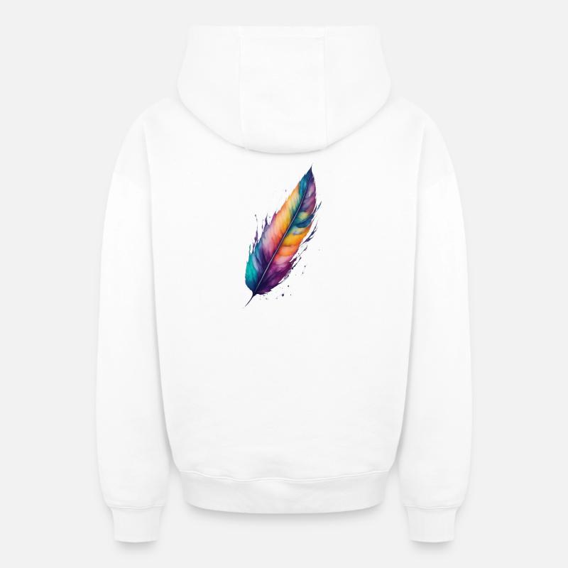 Source - Sweat à capuche unisexe zippé oversize épais SPREAD - blanc