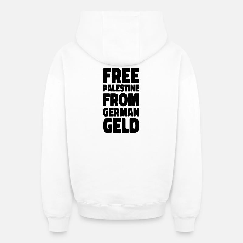 solidarité avec Israël - Sweat à capuche unisexe zippé oversize épais SPREAD - blanc