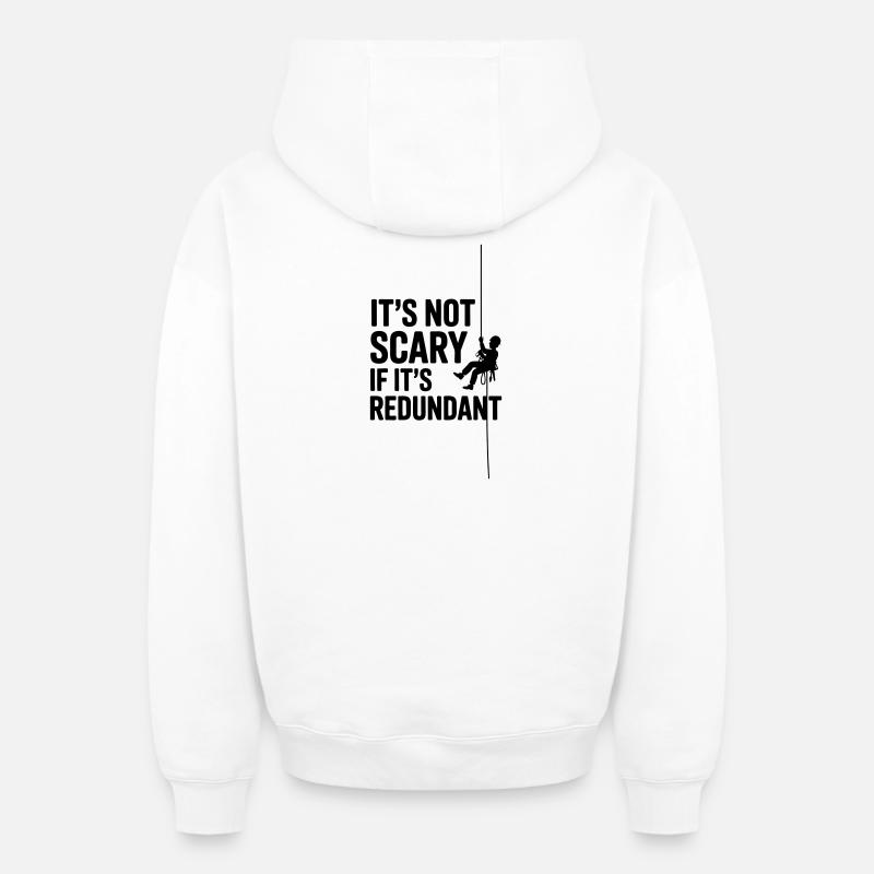 Grimpe industriel, drôle de dicton - Sweat à capuche unisexe zippé oversize épais SPREAD - blanc