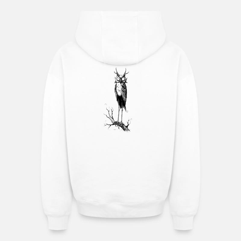 Gothic-Eule - Oversized Heavyweight Unisex Zip Hoodie - Weiß