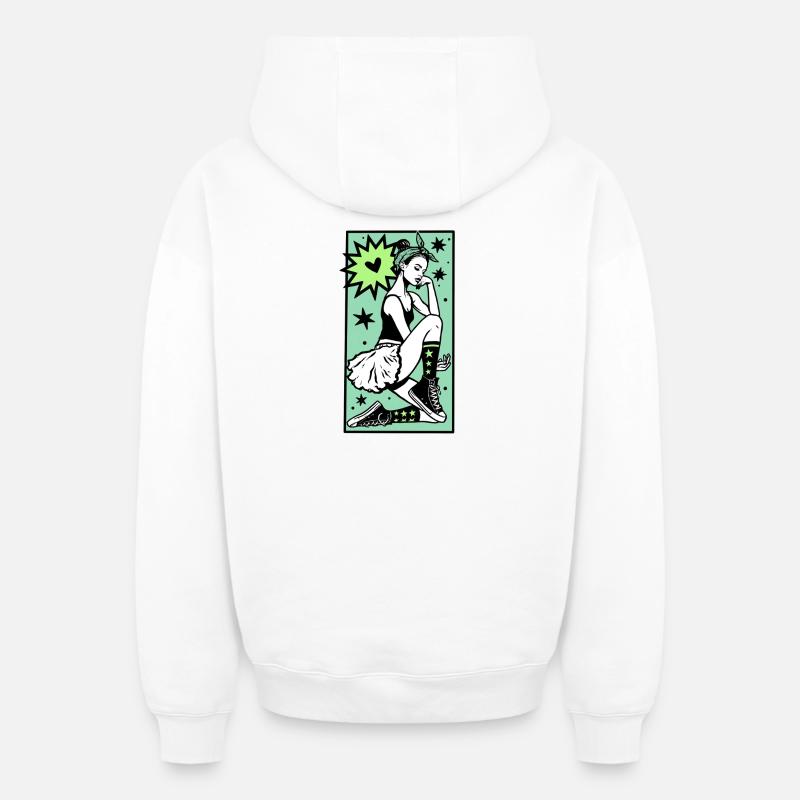 Danseuse #1 - Sweat à capuche unisexe zippé oversize épais SPREAD - blanc